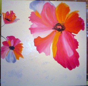 Poppies Stage 2-not completed Oil on Canvas 48 by 48